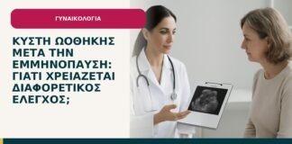 Κύστη ωοθήκης μετά την εμμηνόπαυση: γιατί χρειάζεται διαφορετικός έλεγχος; - ενημερωτικό cover του Δρ. Ιωάννη Κ. Δημητρακόπουλου