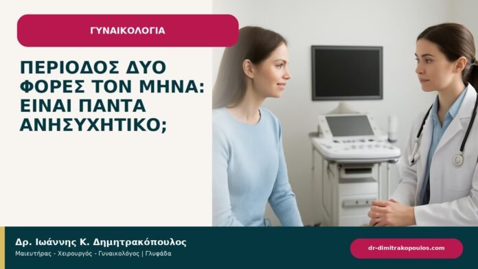 Περίοδος δύο φορές τον μήνα: είναι πάντα ανησυχητικό; - ενημερωτικό cover του Δρ. Ιωάννη Κ. Δημητρακόπουλου