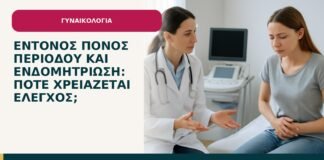 Έντονος πόνος περιόδου και ενδομητρίωση: πότε χρειάζεται έλεγχος; - ενημερωτικό cover του Δρ. Ιωάννη Κ. Δημητρακόπουλου
