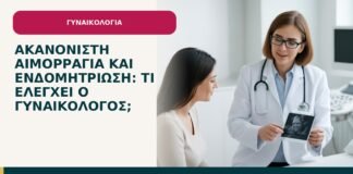 Ακανόνιστη αιμορραγία και ενδομητρίωση: τι ελέγχει ο γυναικολόγος; - ενημερωτικό cover του Δρ. Ιωάννη Κ. Δημητρακόπουλου