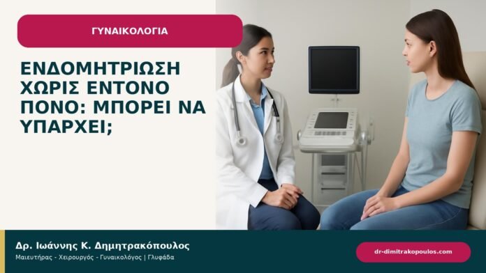 Ενδομητρίωση χωρίς έντονο πόνο: μπορεί να υπάρχει; Ενδομητρίωση χωρίς έντονο πόνο: μπορεί να υπάρχει; - ενημερωτικό cover του Δρ. Ιωάννη Κ. Δημητρακόπουλου