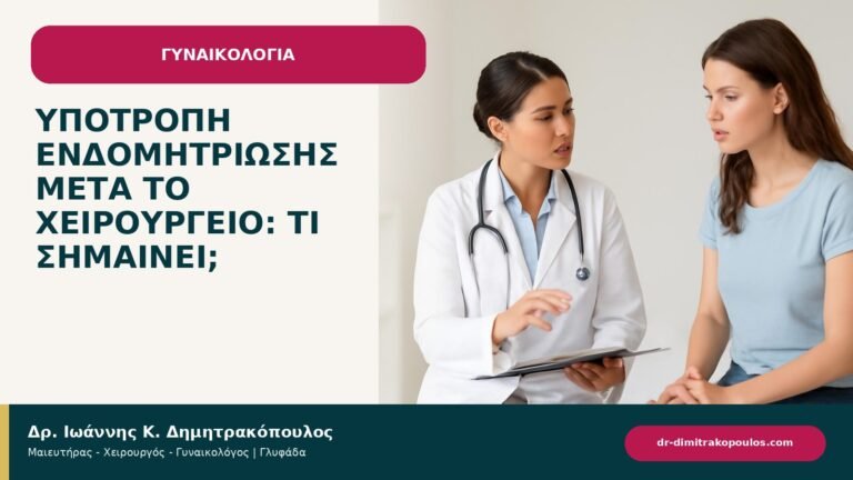 Υποτροπή ενδομητρίωσης μετά το χειρουργείο: τι σημαίνει; - ενημερωτικό cover του Δρ. Ιωάννη Κ. Δημητρακόπουλου