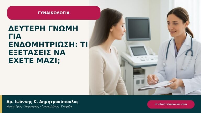 Δεύτερη γνώμη για ενδομητρίωση: τι εξετάσεις να έχετε μαζί; - ενημερωτικό cover του Δρ. Ιωάννη Κ. Δημητρακόπουλου
