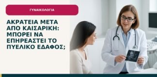 Ακράτεια μετά από καισαρική: μπορεί να επηρεαστεί το πυελικό έδαφος; - ενημερωτικό cover του Δρ. Ιωάννη Κ. Δημητρακόπουλου