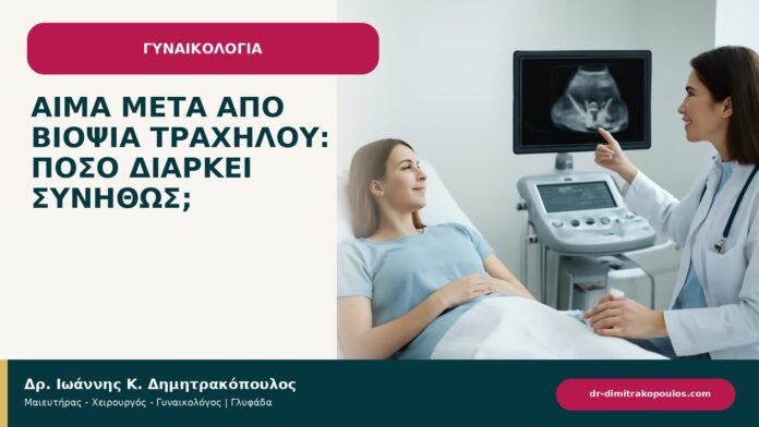 Αίμα μετά από βιοψία τραχήλου: πόσο διαρκεί συνήθως; - ενημερωτικό cover του Δρ. Ιωάννη Κ. Δημητρακόπουλου