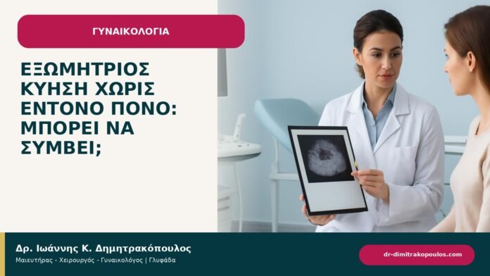 Εξωμήτριος κύηση χωρίς έντονο πόνο: μπορεί να συμβεί; - ενημερωτικό cover του Δρ. Ιωάννη Κ. Δημητρακόπουλου