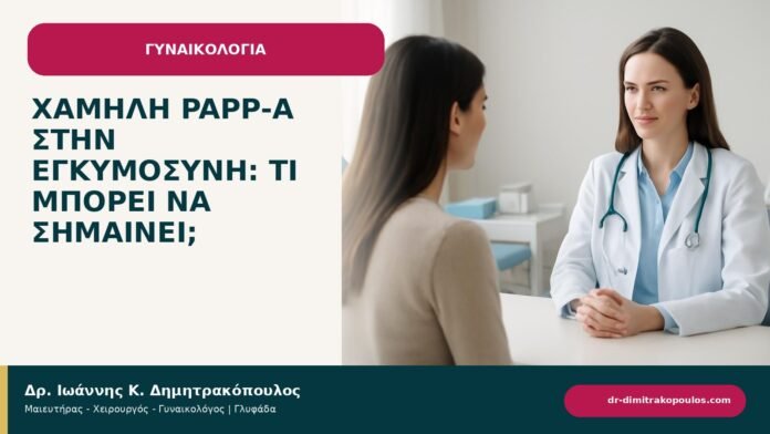 Χαμηλή PAPP-A στην εγκυμοσύνη: τι μπορεί να σημαίνει; Χαμηλή PAPP-A στην εγκυμοσύνη: τι μπορεί να σημαίνει; - ενημερωτικό cover του Δρ. Ιωάννη Κ. Δημητρακόπουλου