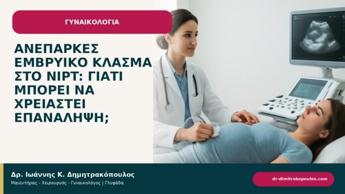 Ανεπαρκές εμβρυϊκό κλάσμα στο NIPT: γιατί μπορεί να χρειαστεί επανάληψη; Ανεπαρκές εμβρυϊκό κλάσμα στο NIPT: γιατί μπορεί να χρειαστεί επανάληψη; - ενημερωτικό cover του Δρ. Ιωάννη Κ. Δημητρακόπουλου