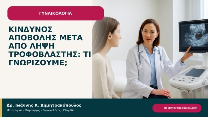 Κίνδυνος αποβολής μετά από λήψη τροφοβλάστης: τι γνωρίζουμε; - ενημερωτικό cover του Δρ. Ιωάννη Κ. Δημητρακόπουλου