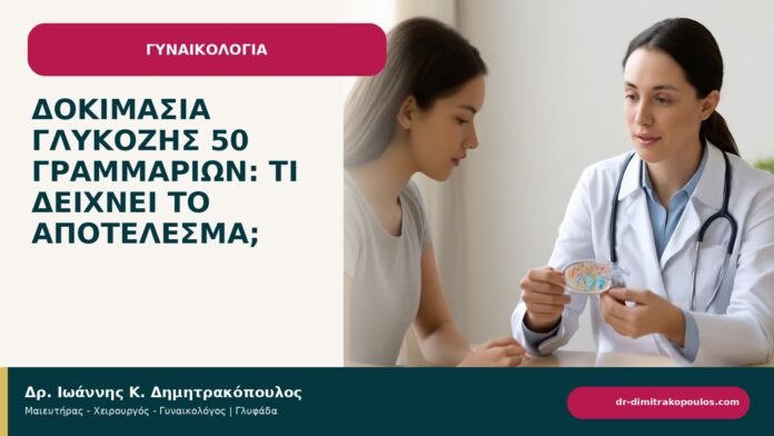 Δοκιμασία γλυκόζης 50 γραμμαρίων: τι δείχνει το αποτέλεσμα; - ενημερωτικό cover του Δρ. Ιωάννη Κ. Δημητρακόπουλου