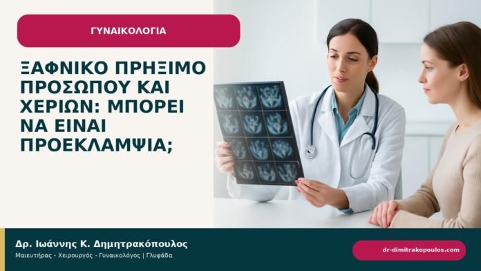 Ξαφνικό πρήξιμο προσώπου και χεριών: μπορεί να είναι προεκλαμψία; - ενημερωτικό cover του Δρ. Ιωάννη Κ. Δημητρακόπουλου