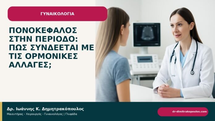 Πονοκέφαλος στην περίοδο: πώς συνδέεται με τις ορμονικές αλλαγές; - ενημερωτικό cover του Δρ. Ιωάννη Κ. Δημητρακόπουλου