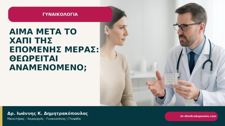 Αίμα μετά το χάπι της επόμενης μέρας: θεωρείται αναμενόμενο; - ενημερωτικό cover του Δρ. Ιωάννη Κ. Δημητρακόπουλου