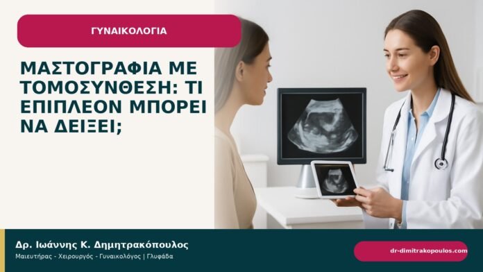 Μαστογραφία με τομοσύνθεση: τι επιπλέον μπορεί να δείξει; Μαστογραφία με τομοσύνθεση: τι επιπλέον μπορεί να δείξει; - ενημερωτικό cover του Δρ. Ιωάννη Κ. Δημητρακόπουλου