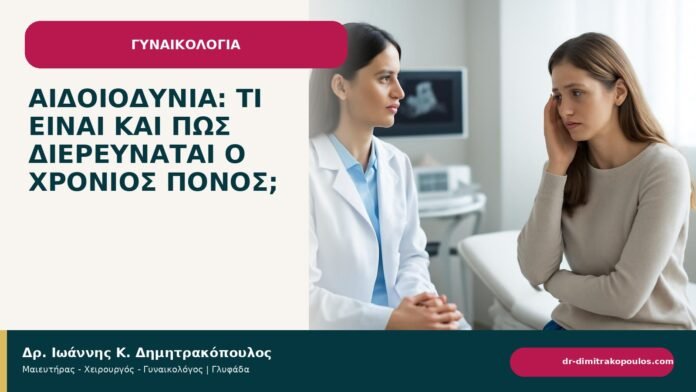 Αιδοιοδυνία: τι είναι και πώς διερευνάται ο χρόνιος πόνος; Αιδοιοδυνία: τι είναι και πώς διερευνάται ο χρόνιος πόνος; - ενημερωτικό cover του Δρ. Ιωάννη Κ. Δημητρακόπουλου