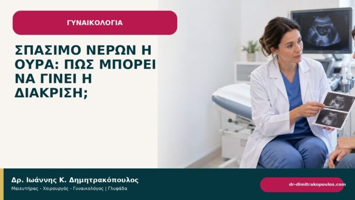 Σπάσιμο νερών ή ούρα: πώς μπορεί να γίνει η διάκριση; Σπάσιμο νερών ή ούρα: πώς μπορεί να γίνει η διάκριση; - ενημερωτικό cover του Δρ. Ιωάννη Κ. Δημητρακόπουλου