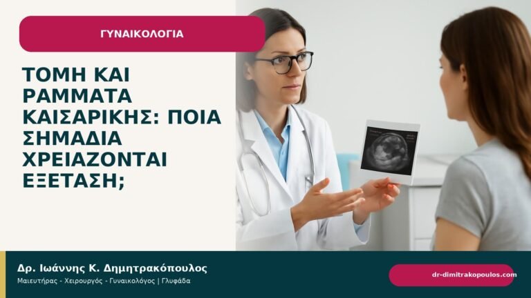 Τομή και ράμματα καισαρικής: ποια σημάδια χρειάζονται εξέταση; - ενημερωτικό cover του Δρ. Ιωάννη Κ. Δημητρακόπουλου