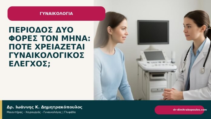 Περίοδος δύο φορές τον μήνα: πότε χρειάζεται γυναικολογικός έλεγχος; Περίοδος δύο φορές τον μήνα: πότε χρειάζεται γυναικολογικός έλεγχος; - Δρ. Ιωάννης Κ. Δημητρακόπουλος