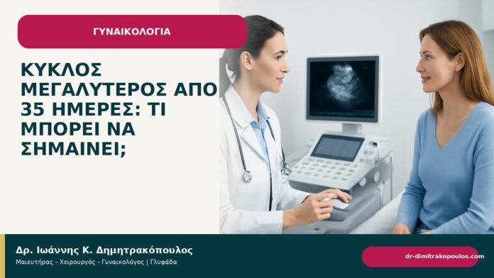 Κύκλος μεγαλύτερος από 35 ημέρες: τι μπορεί να σημαίνει; Κύκλος μεγαλύτερος από 35 ημέρες: τι μπορεί να σημαίνει; - Δρ. Ιωάννης Κ. Δημητρακόπουλος
