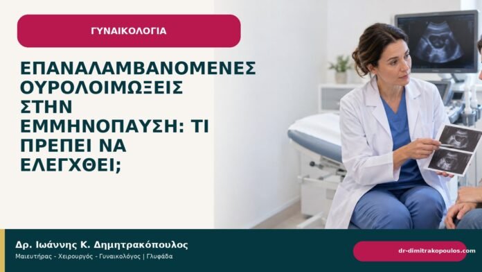 Επαναλαμβανόμενες ουρολοιμώξεις στην εμμηνόπαυση: τι πρέπει να ελεγχθεί; Επαναλαμβανόμενες ουρολοιμώξεις στην εμμηνόπαυση: τι πρέπει να ελεγχθεί; - Δρ. Ιωάννης Κ. Δημητρακόπουλος