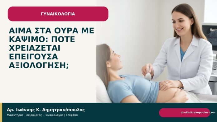 Αίμα στα ούρα με κάψιμο: πότε χρειάζεται επείγουσα αξιολόγηση; Αίμα στα ούρα με κάψιμο: πότε χρειάζεται επείγουσα αξιολόγηση; - Δρ. Ιωάννης Κ. Δημητρακόπουλος