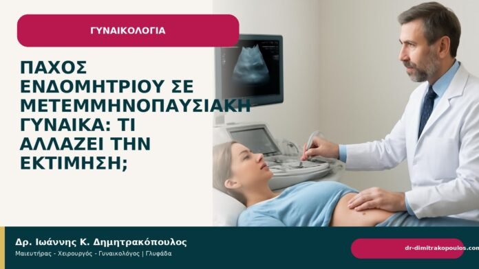 Πάχος ενδομητρίου σε μετεμμηνοπαυσιακή γυναίκα: τι αλλάζει την εκτίμηση; Πάχος ενδομητρίου σε μετεμμηνοπαυσιακή γυναίκα: τι αλλάζει την εκτίμηση; - Δρ. Ιωάννης Κ. Δημητρακόπουλος