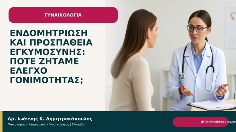 Ενδομητρίωση και προσπάθεια εγκυμοσύνης: πότε ζητάμε έλεγχο γονιμότητας; - Δρ. Ιωάννης Κ. Δημητρακόπουλος