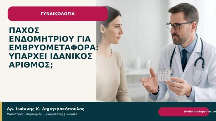 Πάχος ενδομητρίου για εμβρυομεταφορά: υπάρχει ιδανικός αριθμός; Πάχος ενδομητρίου για εμβρυομεταφορά: υπάρχει ιδανικός αριθμός; - Δρ. Ιωάννης Κ. Δημητρακόπουλος