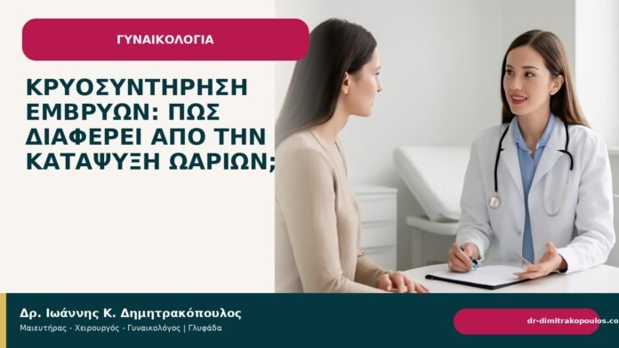 Κρυοσυντήρηση εμβρύων: πώς διαφέρει από την κατάψυξη ωαρίων; Κρυοσυντήρηση εμβρύων: πώς διαφέρει από την κατάψυξη ωαρίων; - Δρ. Ιωάννης Κ. Δημητρακόπουλος