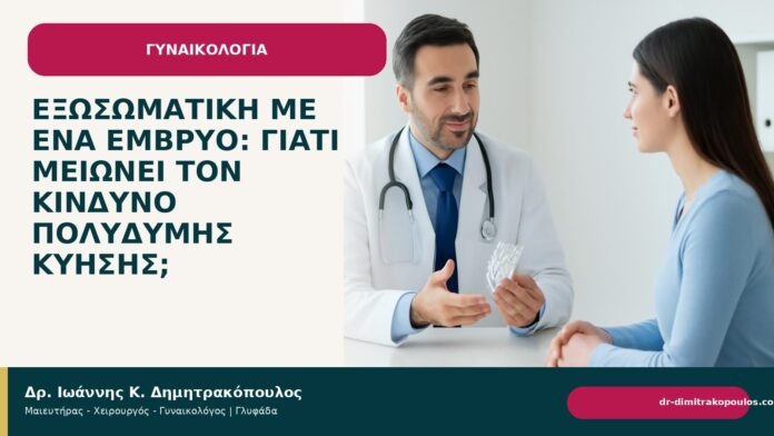 Εξωσωματική με ένα έμβρυο: γιατί μειώνει τον κίνδυνο πολύδυμης κύησης; Εξωσωματική με ένα έμβρυο: γιατί μειώνει τον κίνδυνο πολύδυμης κύησης; - Δρ. Ιωάννης Κ. Δημητρακόπουλος