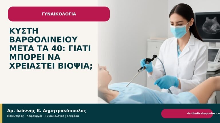Κύστη Βαρθολινείου μετά τα 40: γιατί μπορεί να χρειαστεί βιοψία; - Δρ. Ιωάννης Κ. Δημητρακόπουλος