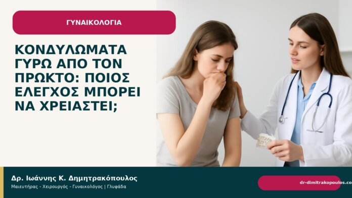 Κονδυλώματα γύρω από τον πρωκτό: ποιος έλεγχος μπορεί να χρειαστεί; - Δρ. Ιωάννης Κ. Δημητρακόπουλος