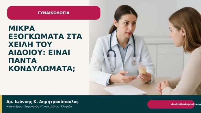 Μικρά εξογκώματα στα χείλη του αιδοίου: είναι πάντα κονδυλώματα; - Δρ. Ιωάννης Κ. Δημητρακόπουλος