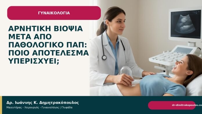 Αρνητική βιοψία μετά από παθολογικό Παπ: ποιο αποτέλεσμα υπερισχύει; Αρνητική βιοψία μετά από παθολογικό Παπ: ποιο αποτέλεσμα υπερισχύει; - Δρ. Ιωάννης Κ. Δημητρακόπουλος