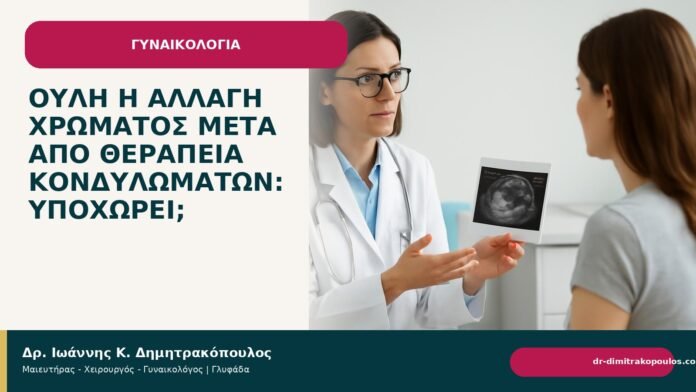 Ουλή ή αλλαγή χρώματος μετά από θεραπεία κονδυλωμάτων: υποχωρεί; Ουλή ή αλλαγή χρώματος μετά από θεραπεία κονδυλωμάτων: υποχωρεί; - Δρ. Ιωάννης Κ. Δημητρακόπουλος