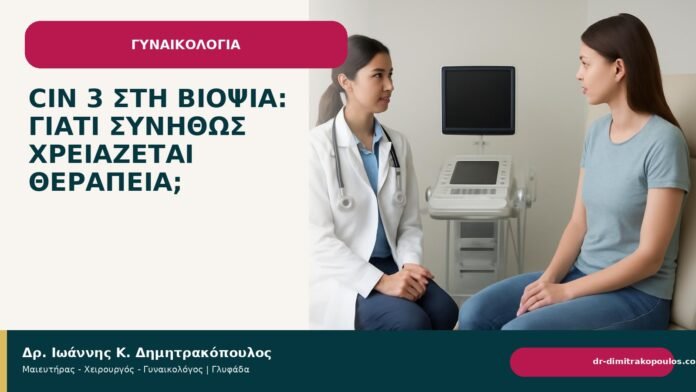 CIN 3 στη βιοψία: γιατί συνήθως χρειάζεται θεραπεία; CIN 3 στη βιοψία: γιατί συνήθως χρειάζεται θεραπεία; - Δρ. Ιωάννης Κ. Δημητρακόπουλος