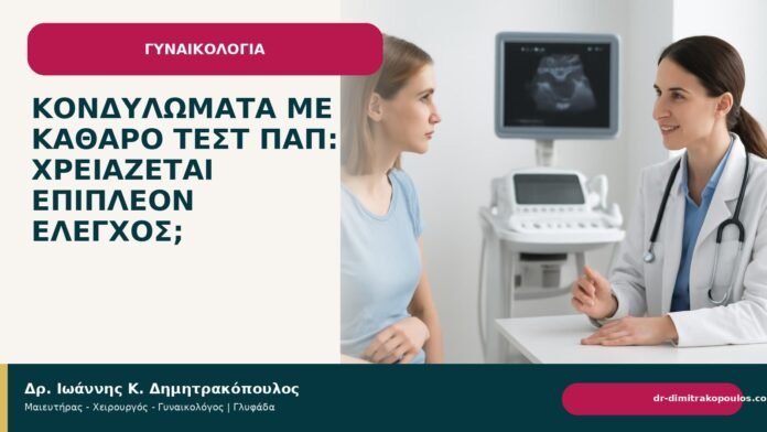 Κονδυλώματα με καθαρό τεστ Παπ: χρειάζεται επιπλέον έλεγχος; Κονδυλώματα με καθαρό τεστ Παπ: χρειάζεται επιπλέον έλεγχος; - Δρ. Ιωάννης Κ. Δημητρακόπουλος