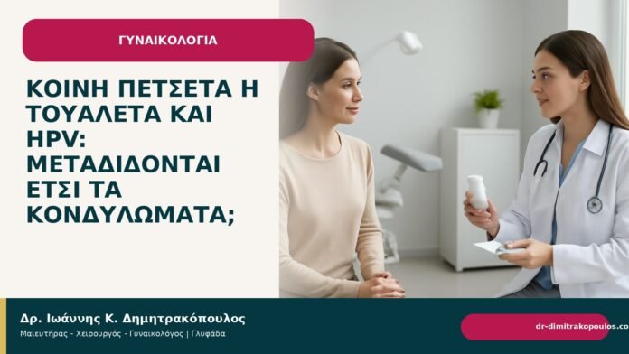Κοινή πετσέτα ή τουαλέτα και HPV: μεταδίδονται έτσι τα κονδυλώματα; Κοινή πετσέτα ή τουαλέτα και HPV: μεταδίδονται έτσι τα κονδυλώματα; - Δρ. Ιωάννης Κ. Δημητρακόπουλος