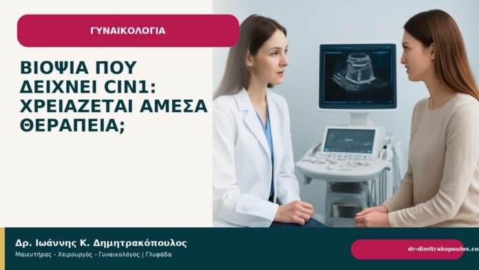 Βιοψία που δείχνει CIN1: χρειάζεται άμεσα θεραπεία; Βιοψία που δείχνει CIN1: χρειάζεται άμεσα θεραπεία; - Δρ. Ιωάννης Κ. Δημητρακόπουλος