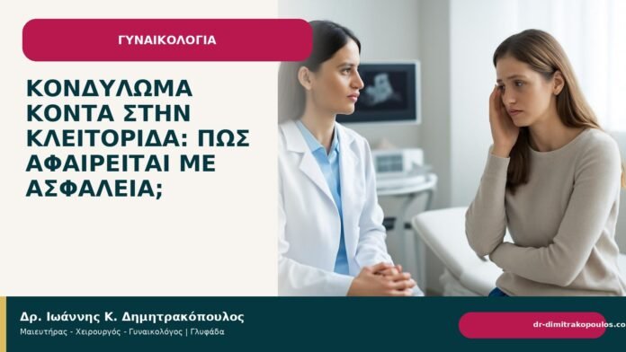 Κονδύλωμα κοντά στην κλειτορίδα: πώς αφαιρείται με ασφάλεια; Κονδύλωμα κοντά στην κλειτορίδα: πώς αφαιρείται με ασφάλεια; - Δρ. Ιωάννης Κ. Δημητρακόπουλος