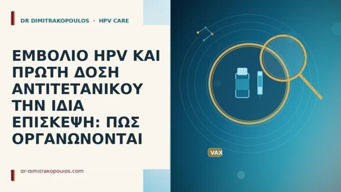 ΕΜΒΟΛΙΟ HPV ΚΑΙ ΠΡΩΤΗ ΔΟΣΗ ΑΝΤΙΤΕΤΑΝΙΚΟΥ ΤΗΝ ΙΔΙΑ ΕΠΙΣΚΕΨΗ: ΠΩΣ ΟΡΓΑΝΩΝΟΝΤΑΙ ΕΜΒΟΛΙΟ HPV ΚΑΙ ΠΡΩΤΗ ΔΟΣΗ ΑΝΤΙΤΕΤΑΝΙΚΟΥ ΤΗΝ ΙΔΙΑ ΕΠΙΣΚΕΨΗ: ΠΩΣ