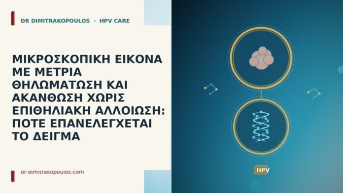 ΜΙΚΡΟΣΚΟΠΙΚΗ ΕΙΚΟΝΑ ΜΕ ΜΕΤΡΙΑ ΘΗΛΩΜΑΤΩΣΗ ΚΑΙ ΑΚΑΝΘΩΣΗ ΧΩΡΙΣ ΕΠΙΘΗΛΙΑΚΗ ΑΛΛΟΙΩΣΗ: