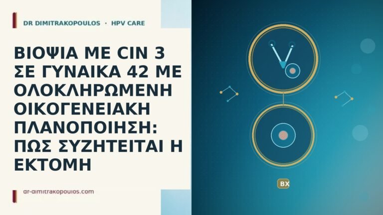ΒΙΟΨΙΑ ΜΕ CIN 3 ΣΕ ΓΥΝΑΙΚΑ 42 ΜΕ ΟΛΟΚΛΗΡΩΜΕΝΗ ΟΙΚΟΓΕΝΕΙΑΚΗ