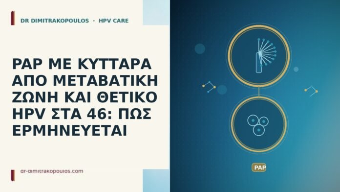 PAP ΜΕ ΚΥΤΤΑΡΑ ΑΠΟ ΜΕΤΑΒΑΤΙΚΗ ΖΩΝΗ ΚΑΙ ΘΕΤΙΚΟ HPV ΣΤΑ 46: ΠΩΣ ΕΡΜΗΝΕΥΕΤΑΙ PAP ΜΕ ΚΥΤΤΑΡΑ ΑΠΟ ΜΕΤΑΒΑΤΙΚΗ ΖΩΝΗ ΚΑΙ ΘΕΤΙΚΟ HPV ΣΤΑ