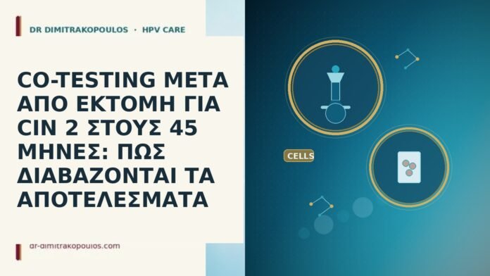 CO-TESTING ΜΕΤΑ ΑΠΟ ΕΚΤΟΜΗ ΓΙΑ CIN 2 ΣΤΟΥΣ 45 ΜΗΝΕΣ: