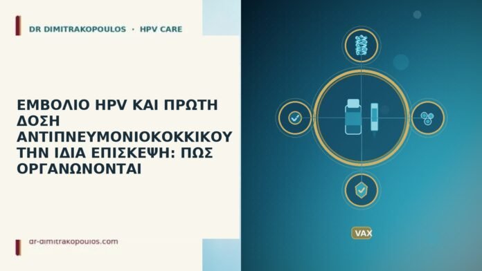 ΕΜΒΟΛΙΟ HPV ΚΑΙ ΠΡΩΤΗ ΔΟΣΗ ΑΝΤΙΠΝΕΥΜΟΝΙΟΚΟΚΚΙΚΟΥ ΤΗΝ ΙΔΙΑ ΕΠΙΣΚΕΨΗ: ΠΩΣ ΟΡΓΑΝΩΝΟΝΤΑΙ ΕΜΒΟΛΙΟ HPV ΚΑΙ ΠΡΩΤΗ ΔΟΣΗ ΑΝΤΙΠΝΕΥΜΟΝΙΟΚΟΚΚΙΚΟΥ ΤΗΝ ΙΔΙΑ ΕΠΙΣΚΕΨΗ: ΠΩΣ