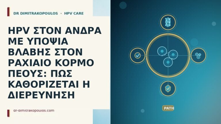HPV ΣΤΟΝ ΑΝΔΡΑ ΜΕ ΥΠΟΨΙΑ ΒΛΑΒΗΣ ΣΤΟΝ ΡΑΧΙΑΙΟ ΚΟΡΜΟ ΠΕΟΥΣ: