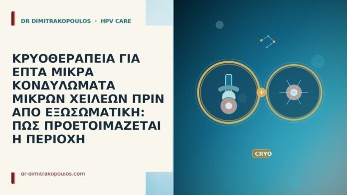 ΚΡΥΟΘΕΡΑΠΕΙΑ ΓΙΑ ΕΠΤΑ ΜΙΚΡΑ ΚΟΝΔΥΛΩΜΑΤΑ ΜΙΚΡΩΝ ΧΕΙΛΕΩΝ ΠΡΙΝ ΑΠΟ ΕΞΩΣΩΜΑΤΙΚΗ: ΠΩΣ ΠΡΟΕΤΟΙΜΑΖΕΤΑΙ Η ΠΕΡΙΟΧΗ ΚΡΥΟΘΕΡΑΠΕΙΑ ΓΙΑ ΕΠΤΑ ΜΙΚΡΑ ΚΟΝΔΥΛΩΜΑΤΑ ΜΙΚΡΩΝ ΧΕΙΛΕΩΝ ΠΡΙΝ ΑΠΟ ΕΞΩΣΩΜΑΤΙΚΗ: