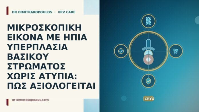 ΜΙΚΡΟΣΚΟΠΙΚΗ ΕΙΚΟΝΑ ΜΕ ΗΠΙΑ ΥΠΕΡΠΛΑΣΙΑ ΒΑΣΙΚΟΥ ΣΤΡΩΜΑΤΟΣ ΧΩΡΙΣ ΑΤΥΠΙΑ: ΠΩΣ ΑΞΙΟΛΟΓΕΙΤΑΙ ΜΙΚΡΟΣΚΟΠΙΚΗ ΕΙΚΟΝΑ ΜΕ ΗΠΙΑ ΥΠΕΡΠΛΑΣΙΑ ΒΑΣΙΚΟΥ ΣΤΡΩΜΑΤΟΣ ΧΩΡΙΣ ΑΤΥΠΙΑ: ΠΩΣ