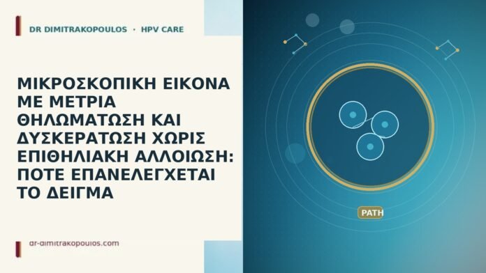 ΜΙΚΡΟΣΚΟΠΙΚΗ ΕΙΚΟΝΑ ΜΕ ΜΕΤΡΙΑ ΘΗΛΩΜΑΤΩΣΗ ΚΑΙ ΔΥΣΚΕΡΑΤΩΣΗ ΧΩΡΙΣ ΕΠΙΘΗΛΙΑΚΗ ΑΛΛΟΙΩΣΗ: ΠΟΤΕ ΕΠΑΝΕΛΕΓΧΕΤΑΙ ΤΟ ΔΕΙΓΜΑ ΜΙΚΡΟΣΚΟΠΙΚΗ ΕΙΚΟΝΑ ΜΕ ΜΕΤΡΙΑ ΘΗΛΩΜΑΤΩΣΗ ΚΑΙ ΔΥΣΚΕΡΑΤΩΣΗ ΧΩΡΙΣ ΕΠΙΘΗΛΙΑΚΗ ΑΛΛΟΙΩΣΗ: